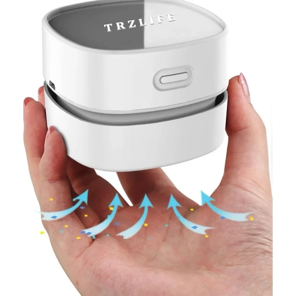 NEW Trzlife White Desktop Vacuum, Mini Countertop/Desk Vacuum Cleaner
